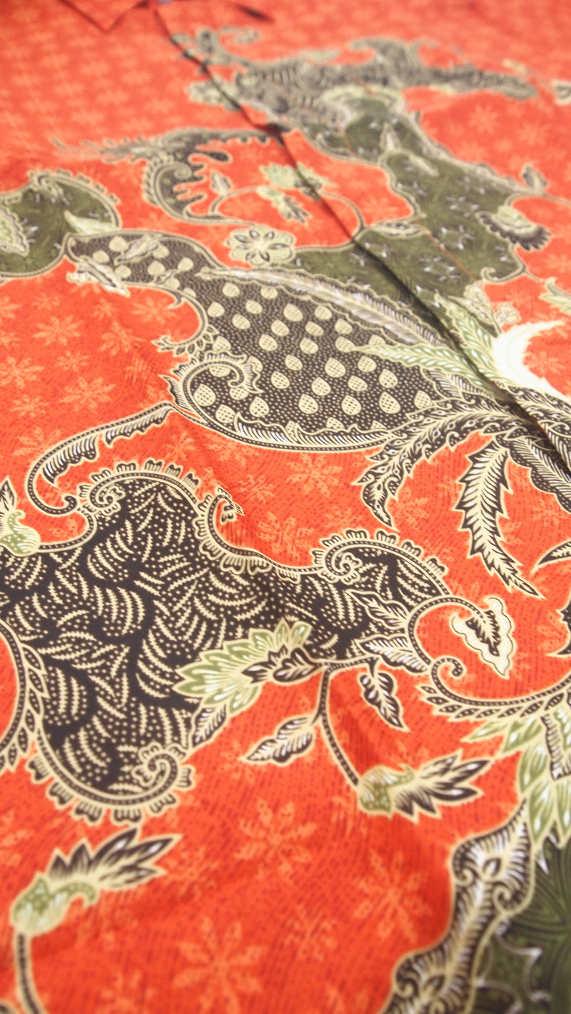 Woffi Man Batik Thanjavur Silk Print Orange