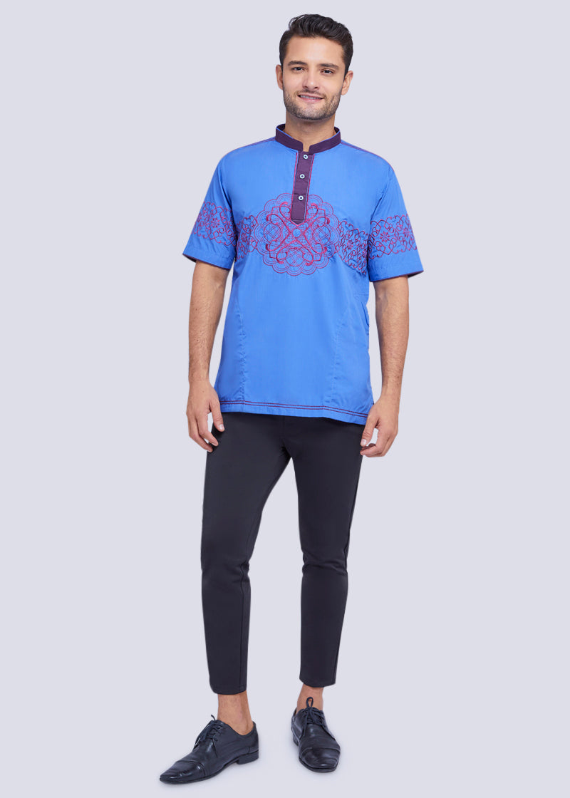 Woffi Quoz Cotton Moslem Shirt Biru