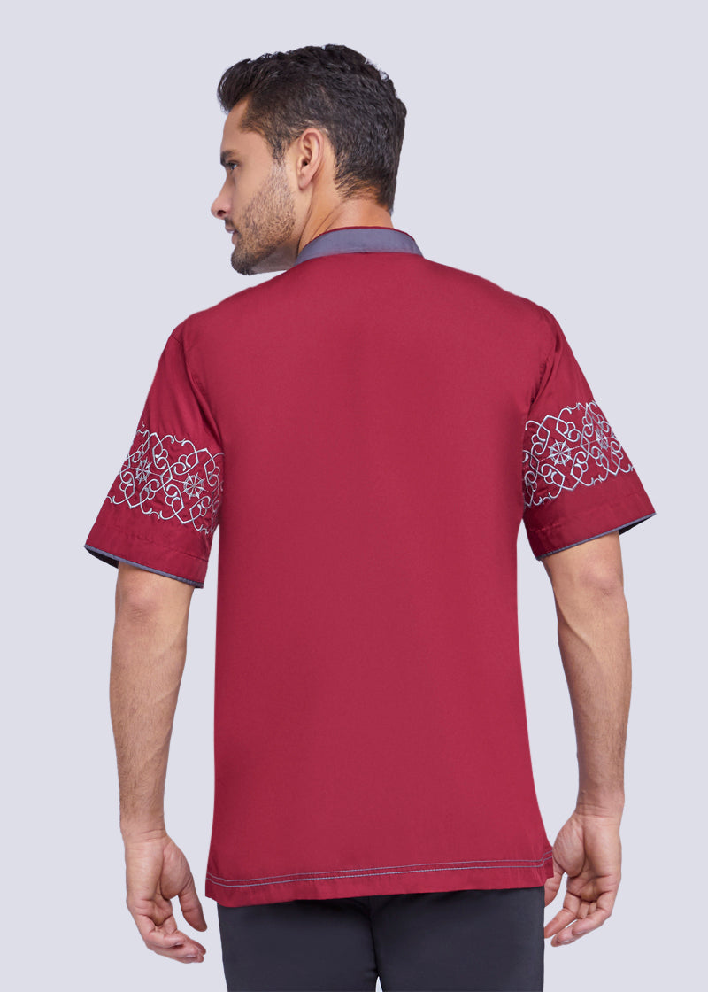 Woffi Quoz Cotton Moslem Shirt Merah