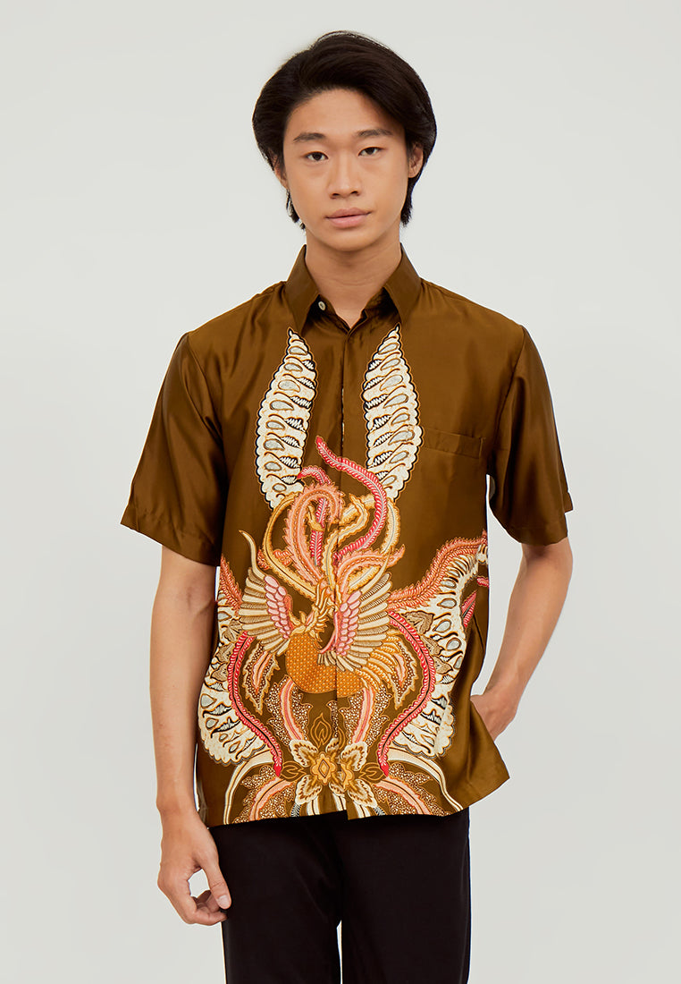 Woffi Man Batik Narmada Silk Print Furing Hijau