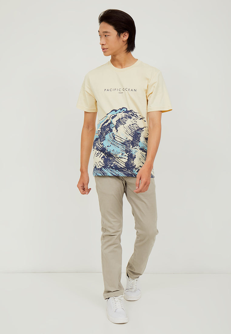 Woffi Man Pacific Ocean T-shirt Beige