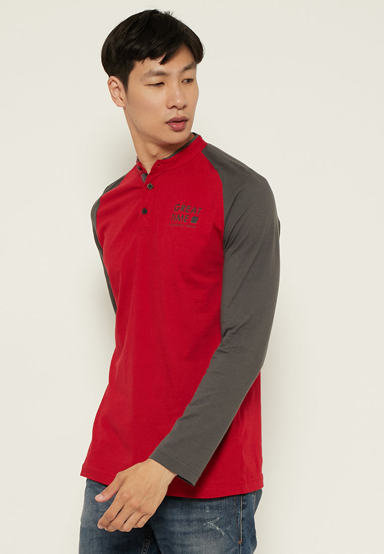 Woffi Man Kaos Great Time T-Shirt Merah