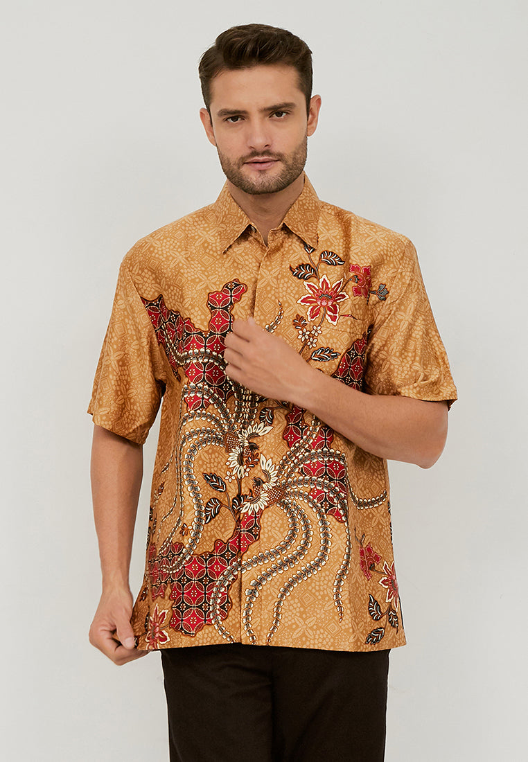 Woffi Man Batik Maliaro Silk Print Coklat