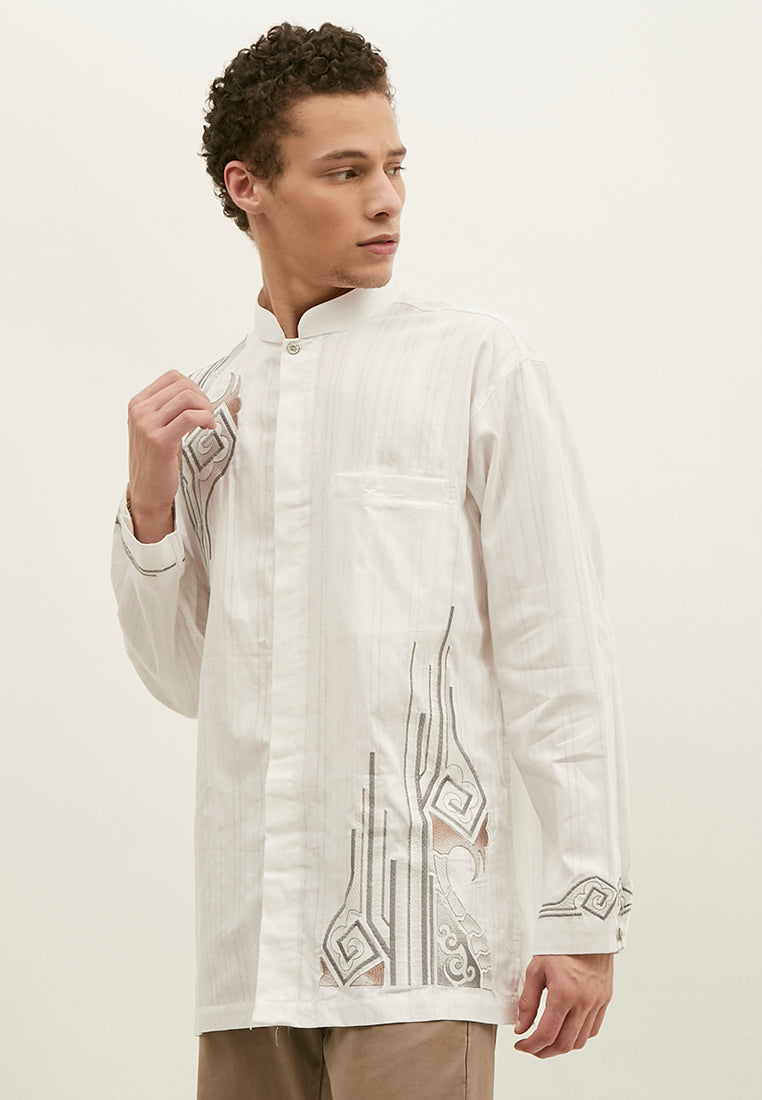 Woffi Man Kostanay Moslem Shirt Putih