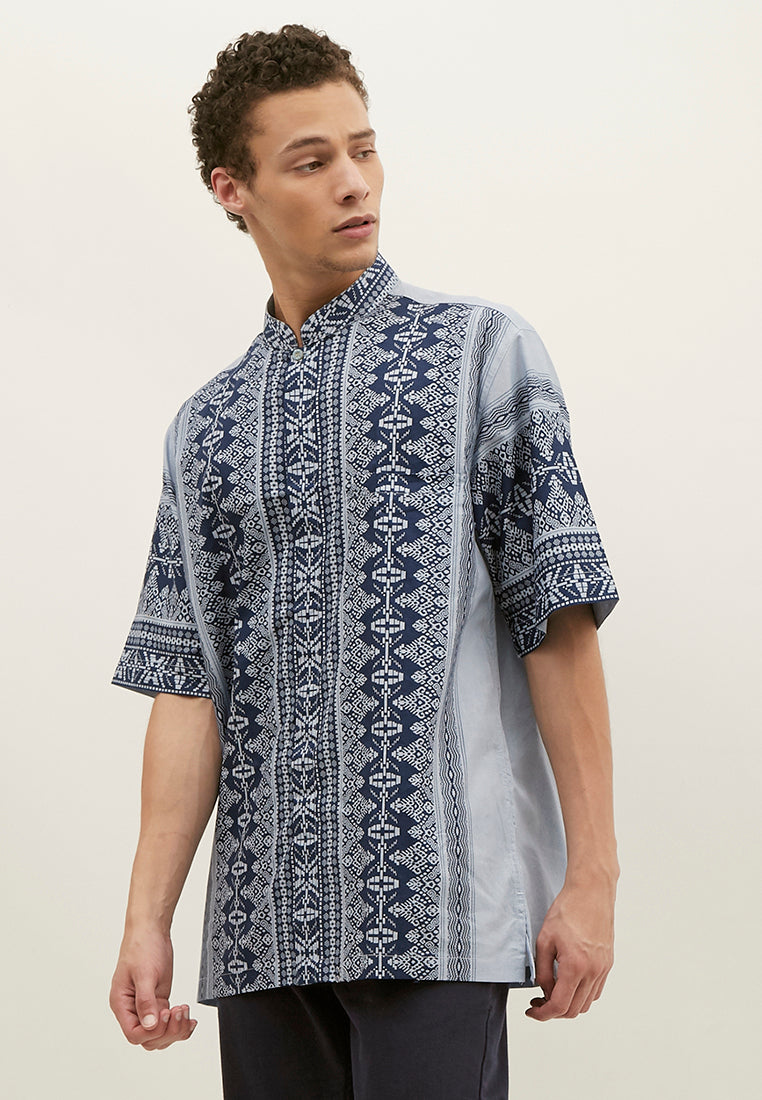 Woffi Man Almaty Moslem Shirt Biru