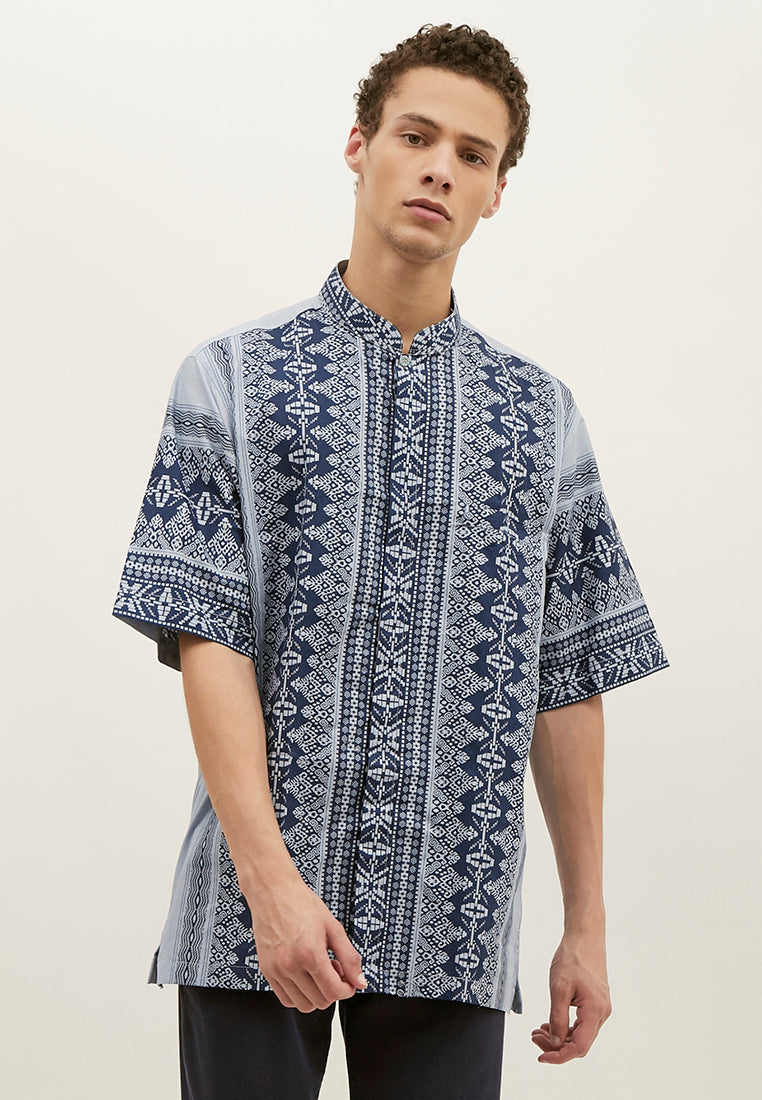 Woffi Man Almaty Moslem Shirt Biru