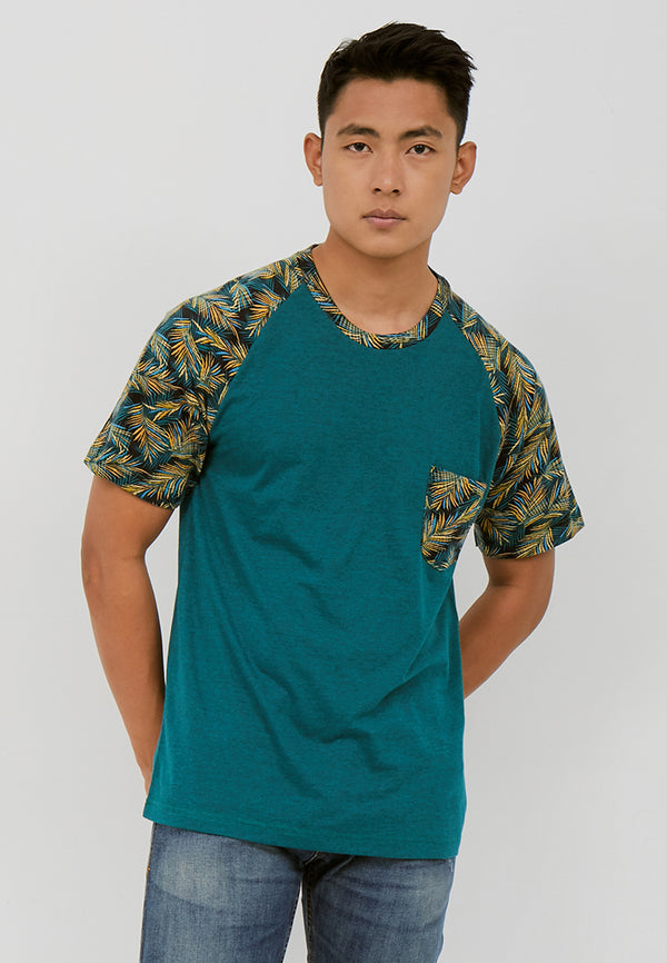 Woffi Man Marco Tropical Raglan T-Shirt Hijau