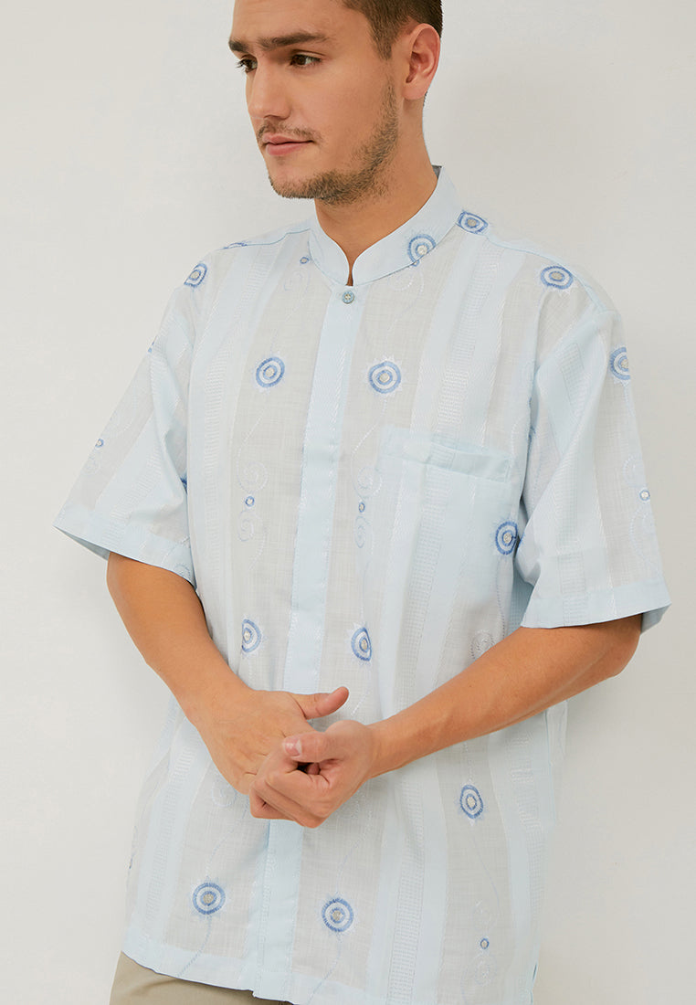 Woffi Man Baqa Moslem Shirt Biru