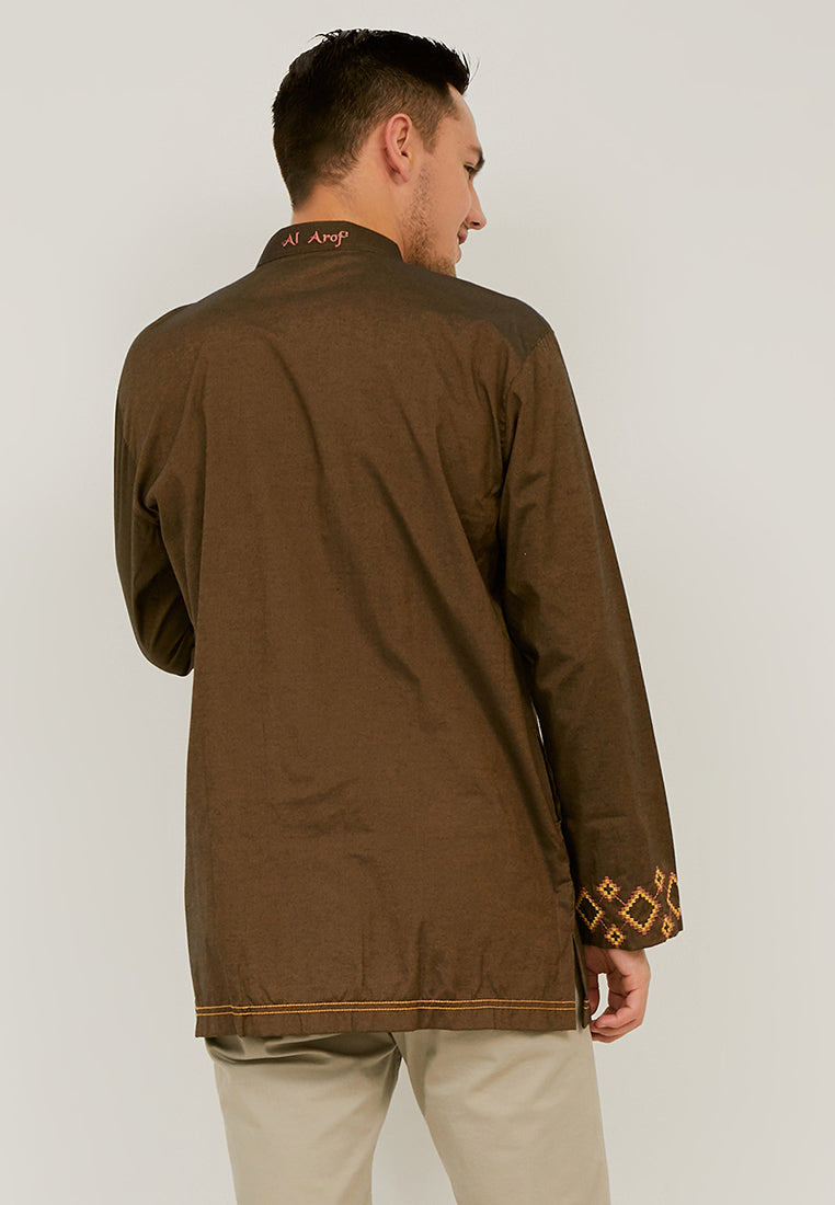 Woffi Man Raybat Moslem Shirt Brown