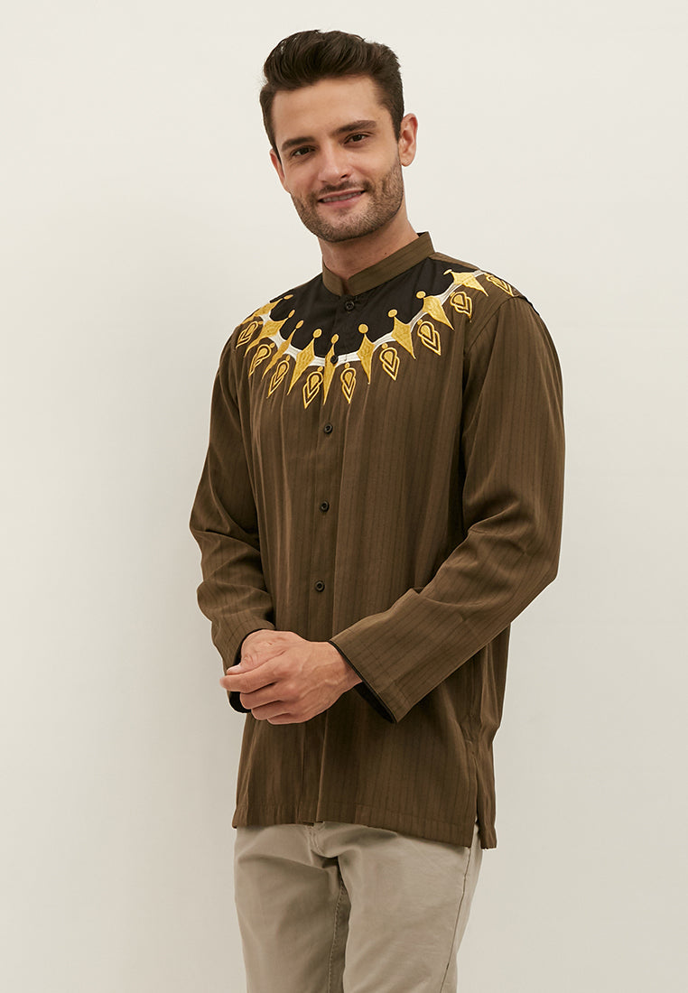 Woffi Baju Koko Abadan Cotton Moslem Shirt Hijau