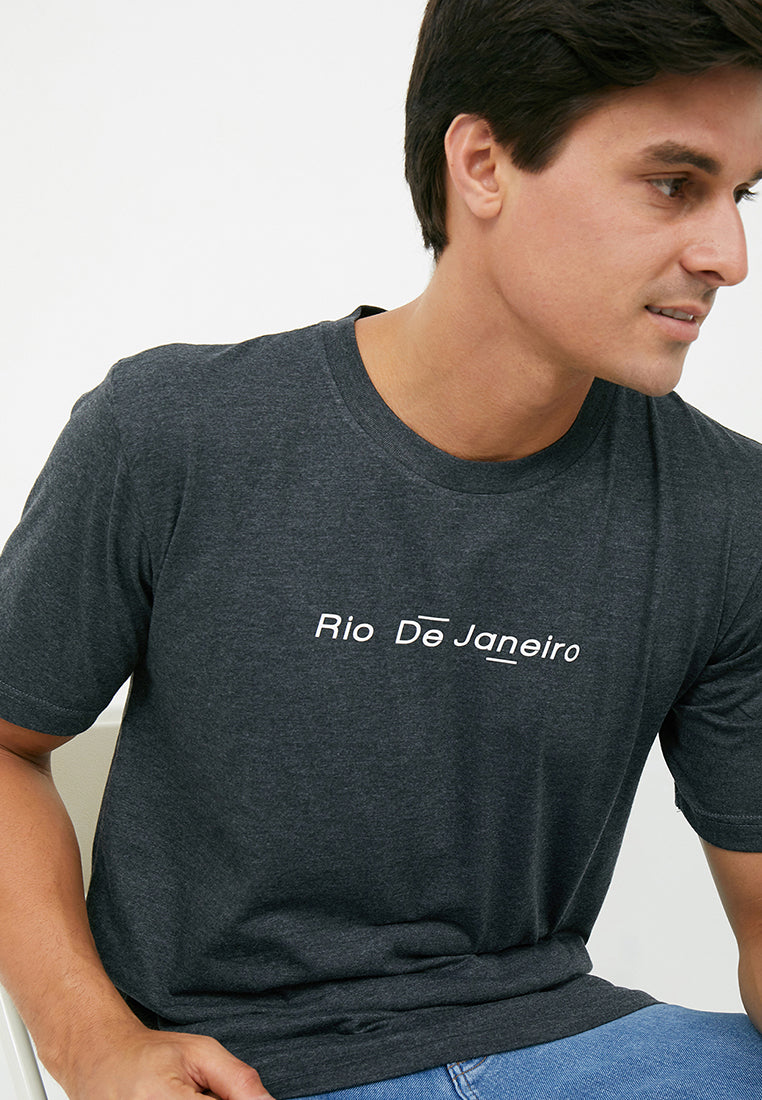 Woffi Man Rio De Jeneiro T-Shirt Abu Abu