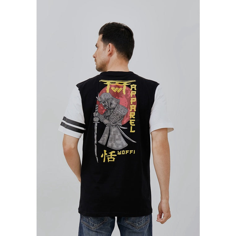 Woffi Man Kaos Pria - Reg Samurai T-Shirt Black