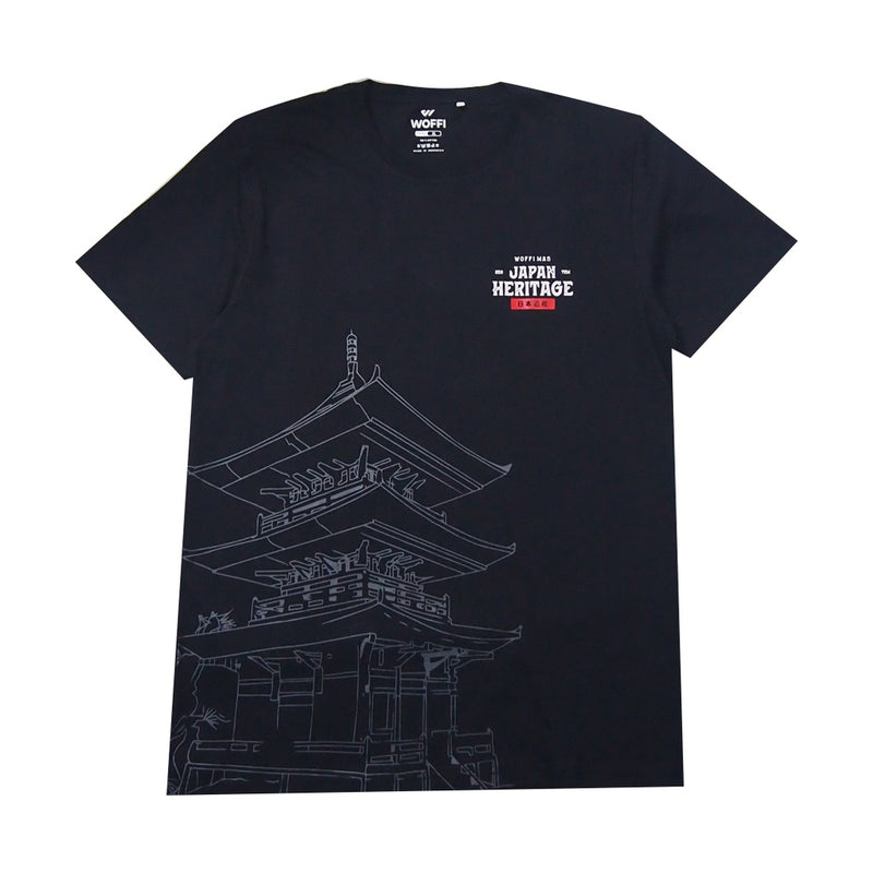 Woffi Man Kaos Pria - Reg Japan Heritage Pagoda T-Shirt Black