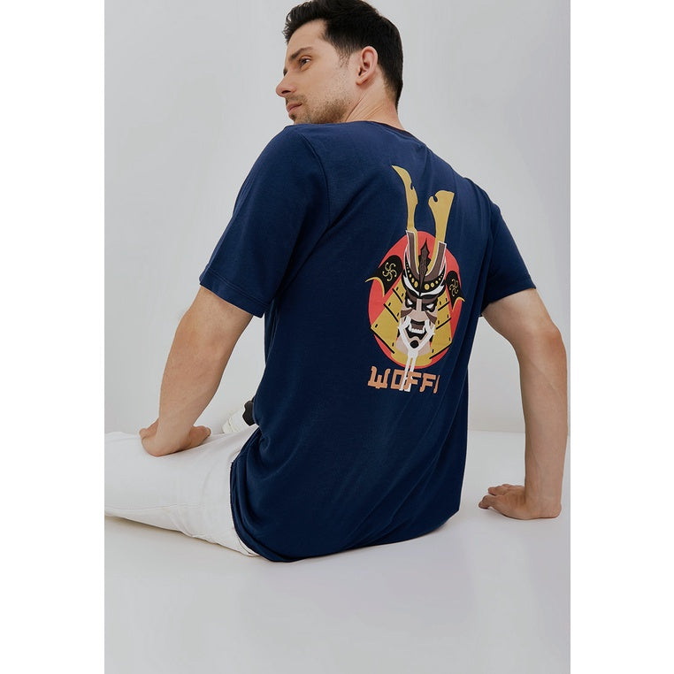Woffi Man Kaos Pria - Reg Kai T-Shirt Navy