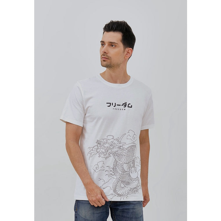 Woffi Man Kaos Pria - Reg Freedom T-Shirt White