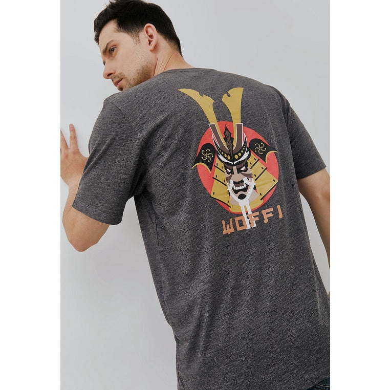 Woffi Man Kaos Pria - Reg Kai T-Shirt Dark Grey