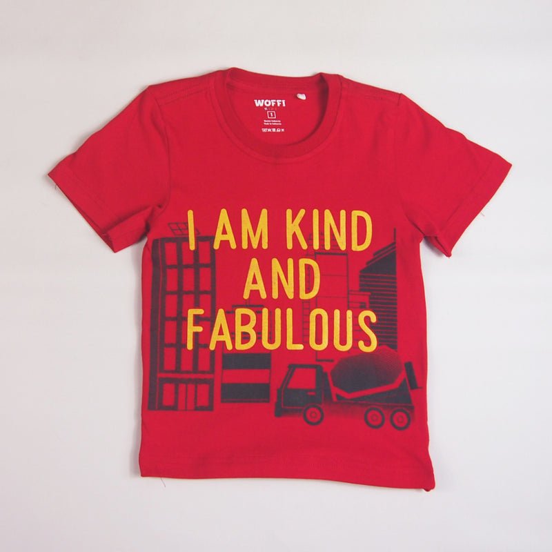 Woffi Kaos Anak I am Kids and Fabulous Red