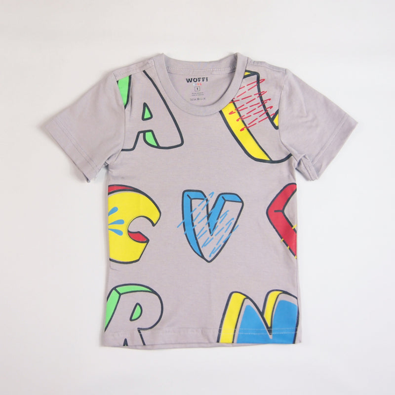 Woffi Kaos Anak Font Comic Sans Grey