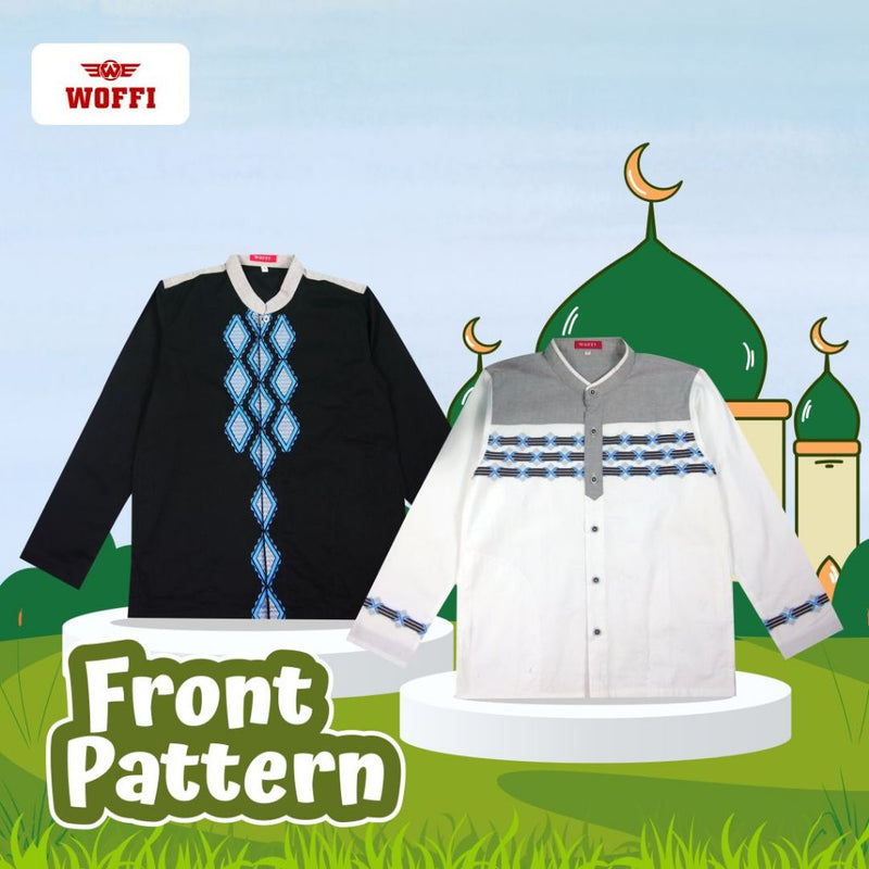 Woffi Baju Koko Anak Front Pattern