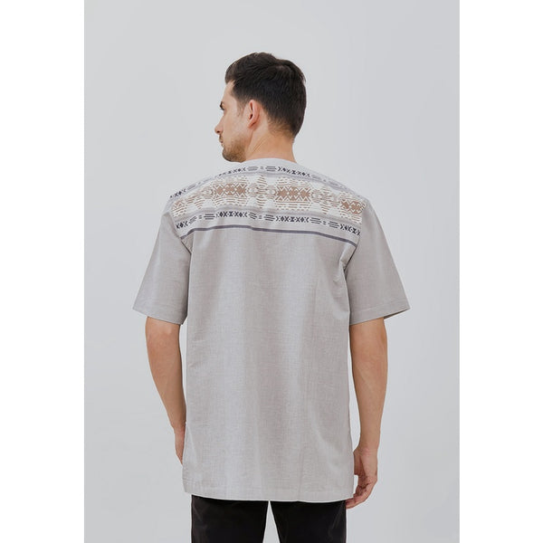 Woffi Man Baju Koko Pria - Arfa Cotton Moslem Shirt Grey